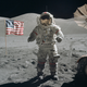 Cernan walks on the Moon during Apollo 17 (NASA)